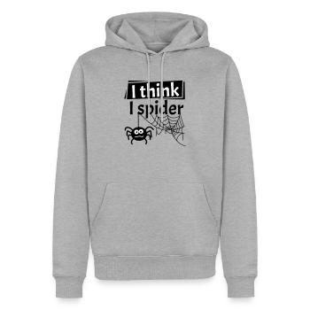I Think I Spider - Denglish Denglisch Englisch fun - Männer Premium Bio Hoodie - Grau meliert - Vorne - Thijin (182cm)