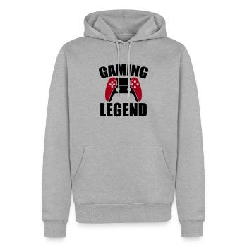 Légende du jeu vidéo - Sweat à capuche Premium bio Homme - gris chiné - Devant - Thijin (182cm)