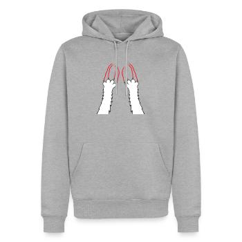 Chats, Griffes, Pattes, Pattes, Griffes, Griffures, Rayures - Sweat à capuche Premium bio Homme - gris chiné - Devant - Thijin (182cm)