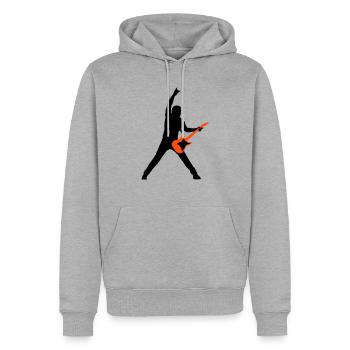 rock_gitarrist_2c - Men’s Premium Organic Hoodie - heather grey - Front - Thijin (182cm)
