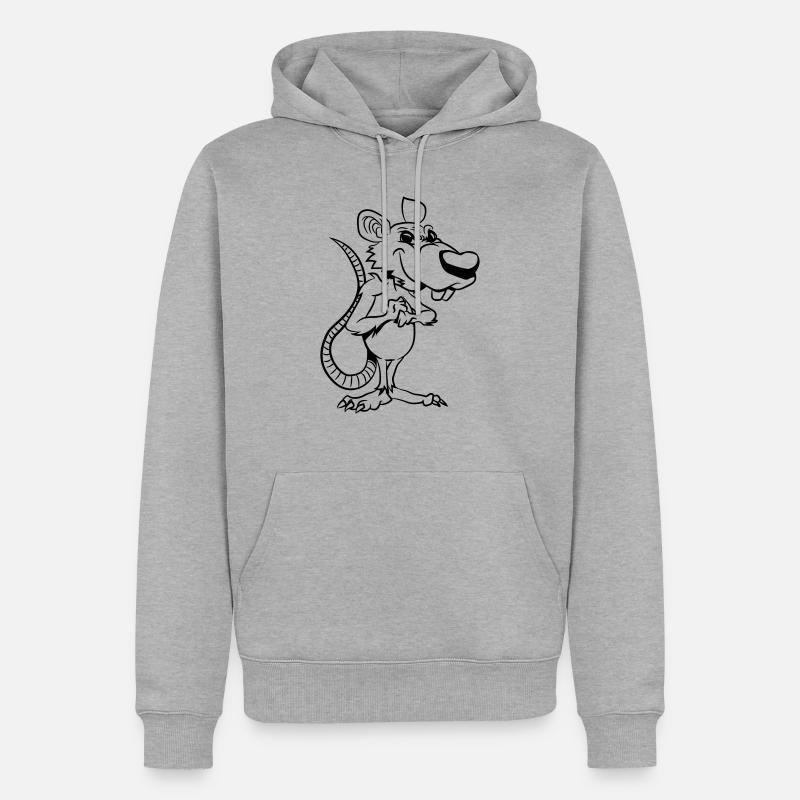 Rat méchant en commun - Sweat à capuche Premium bio Homme - gris chiné