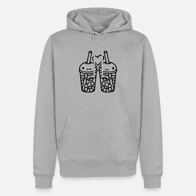2 Team Bubble Tea - Männer Premium Bio Hoodie - Grau meliert