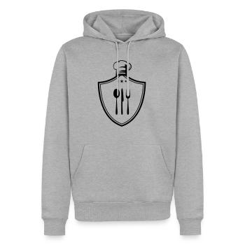 koch symbol wappen - Männer Premium Bio Hoodie - Grau meliert - Vorne - Thijin (182cm)
