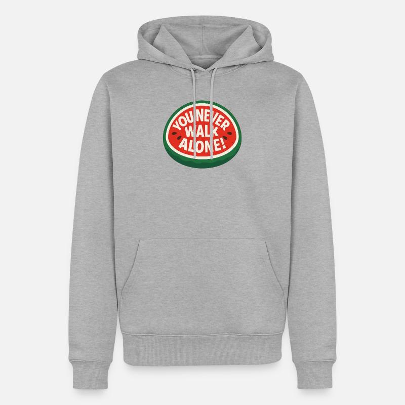 On ne marche jamais seul - Pastèque - Sweat à capuche Premium bio Homme - gris chiné