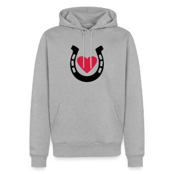 pferde - Männer Premium Bio Hoodie - Grau meliert - Vorne - Thijin (182cm)