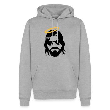 Holy Jesus - Männer Premium Bio Hoodie - Grau meliert - Vorne - Thijin (182cm)