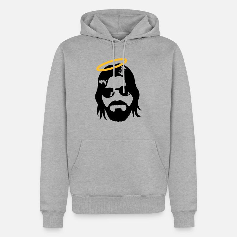Holy Jesus - Männer Premium Bio Hoodie - Grau meliert