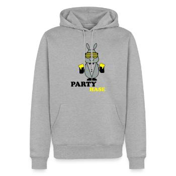party_hase - Männer Premium Bio Hoodie - Grau meliert - Vorne - Thijin (182cm)