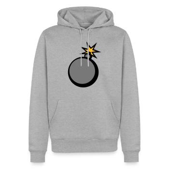 bombe clipart vers - Sweat à capuche Premium bio Homme - gris chiné - Devant - Thijin (182cm)