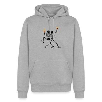 Feiernde Skelette - Männer Premium Bio Hoodie - Grau meliert - Vorne - Thijin (182cm)
