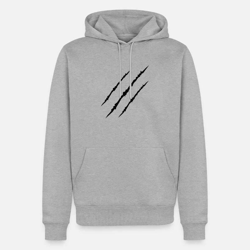 scars_001 - Sweat à capuche Premium bio Homme - gris chiné