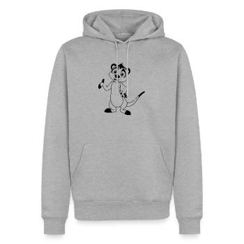 Suricate - Sweat à capuche Premium bio Homme - gris chiné - Devant - Thijin (182cm)