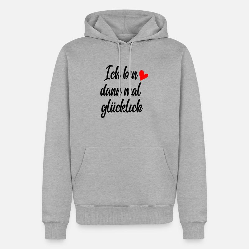 Ich bin dann mal glücklich - Männer Premium Bio Hoodie - Grau meliert