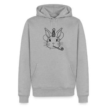 Rabbit Tröte Party Hat Birthday Child - Men’s Premium Organic Hoodie - heather grey - Front - Thijin (182cm)