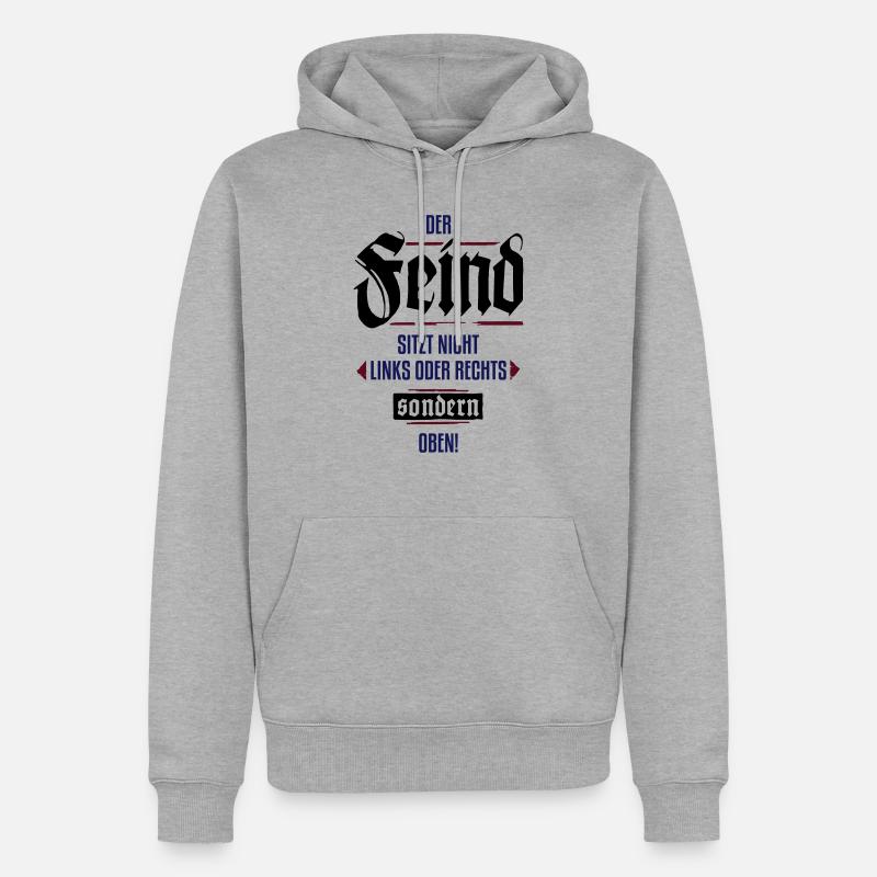 Nicht links oder rechtes - Männer Premium Bio Hoodie - Grau meliert