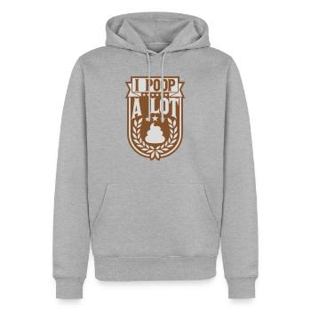 I poop a lot - Männer Premium Bio Hoodie - Grau meliert - Vorne - Thijin (182cm)