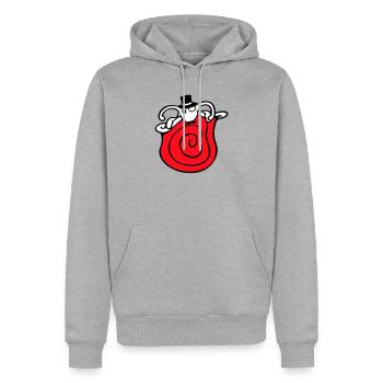 Mr Schnecke Sir Zylinder Monokel reich wohlhabend - Männer Premium Bio Hoodie - Grau meliert - Vorne - Thijin (182cm)