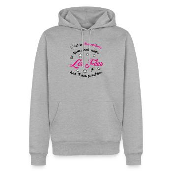 November-Geburtstag – Die Feen machen keinen Scheiß! - Männer Premium Bio Hoodie - Grau meliert - Vorne - Thijin (182cm)