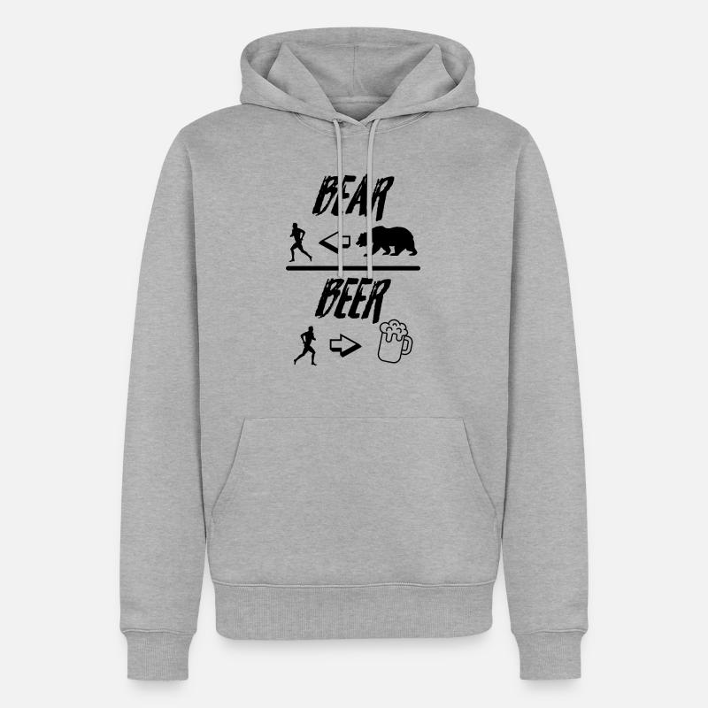 BEAR vs BEER - Sweat à capuche Premium bio Homme - gris chiné