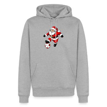 Fussballer Weihnachten - Männer Premium Bio Hoodie - Grau meliert - Vorne - Thijin (182cm)