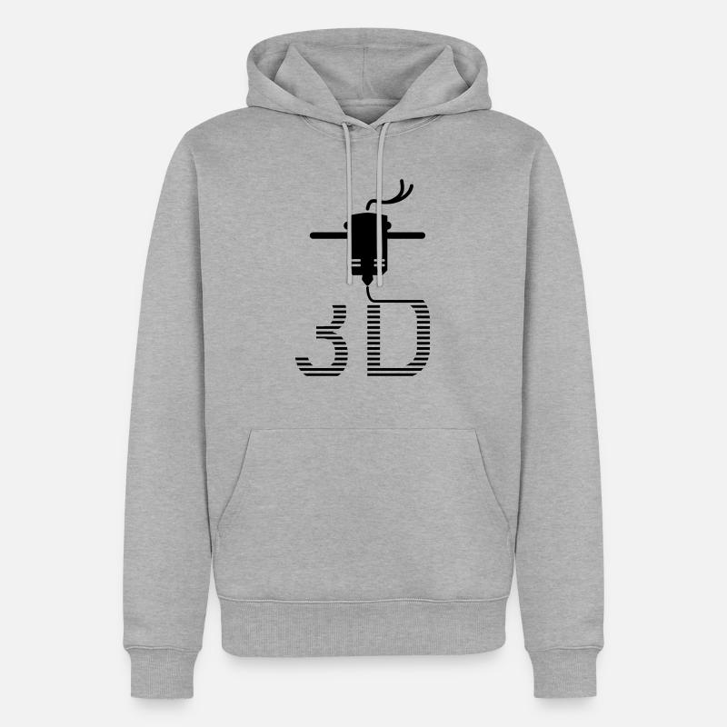 3d printer 3d - Männer Premium Bio Hoodie - Grau meliert