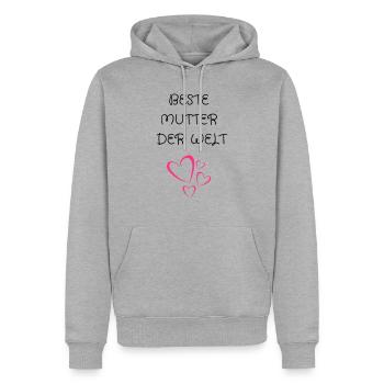 Muttertag geschenk beste mutter der welt - Männer Premium Bio Hoodie - Grau meliert - Vorne - Thijin (182cm)