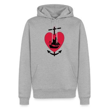 glauben hoffnung lieb - Männer Premium Bio Hoodie - Grau meliert - Vorne - Thijin (182cm)