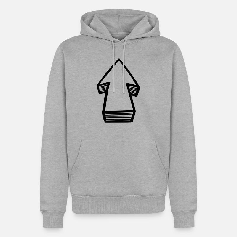 Pfeil - Männer Premium Bio Hoodie - Grau meliert