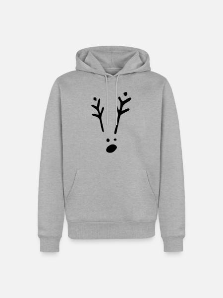 Rudolf 1c Xmas - Männer Premium Bio Hoodie - Grau meliert