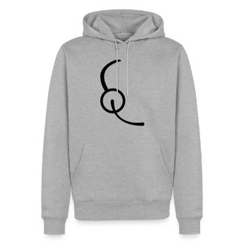 kopfhörer mikrophon kopf logo design pro gamer hea - Männer Premium Bio Hoodie - Grau meliert - Vorne - Thijin (182cm)