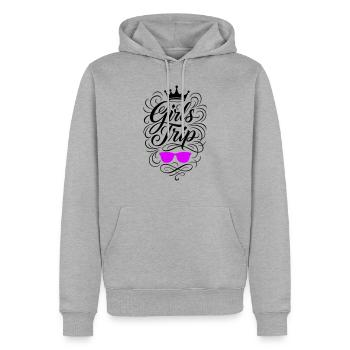 Voyage Filles Vacances Voyage Filles - Sweat à capuche Premium bio Homme - gris chiné - Devant - Thijin (182cm)