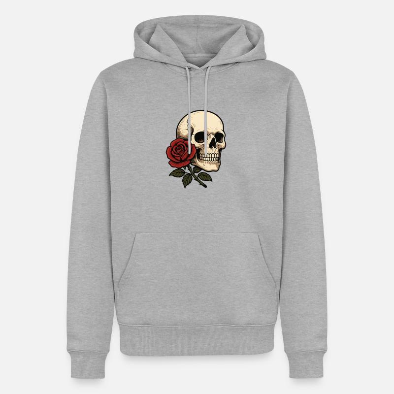 C637EAAF CC29 487D 8D5E 98DD5577F225 - Sweat à capuche Premium bio Homme - gris chiné