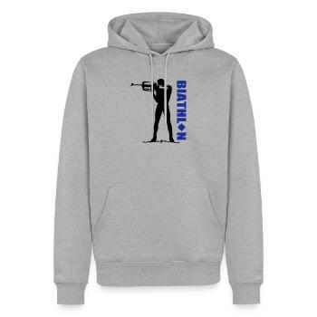 Biathlon - Männer Premium Bio Hoodie - Grau meliert - Vorne - Thijin (182cm)