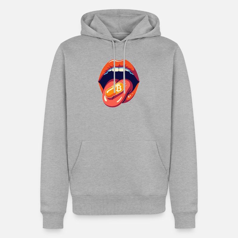 Bitcoin Orangepill Basic - Sweat à capuche Premium bio Homme - gris chiné