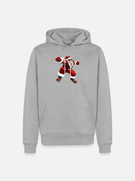 Boxer Weihnachten - Männer Premium Bio Hoodie - Grau meliert
