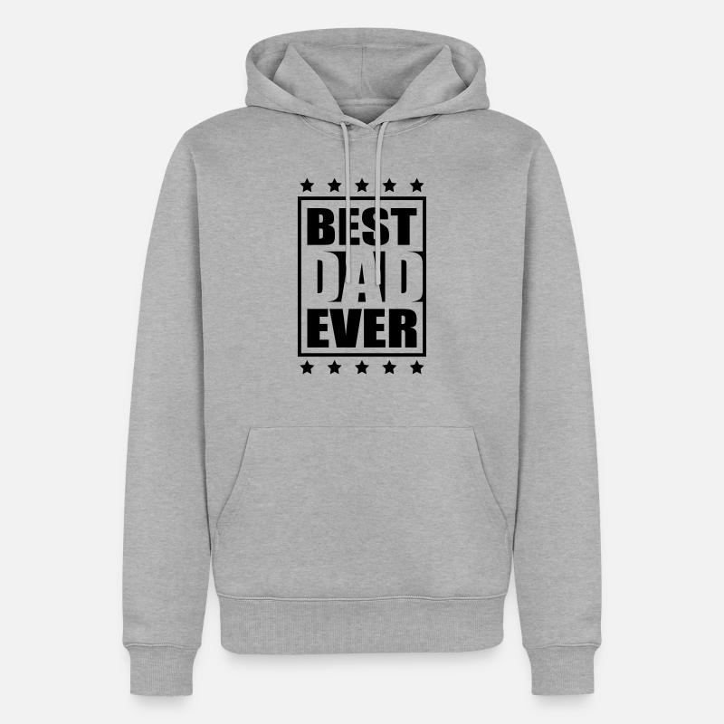 Cool Best Dad Ever Logo-Design - Sweat à capuche Premium bio Homme - gris chiné