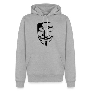 anonymous_003 - Männer Premium Bio Hoodie - Grau meliert - Vorne - Thijin (182cm)