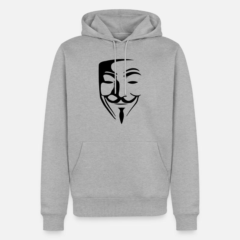 anonymous_003 - Männer Premium Bio Hoodie - Grau meliert