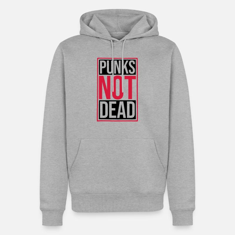 punks pas mort citation - Sweat à capuche Premium bio Homme - gris chiné