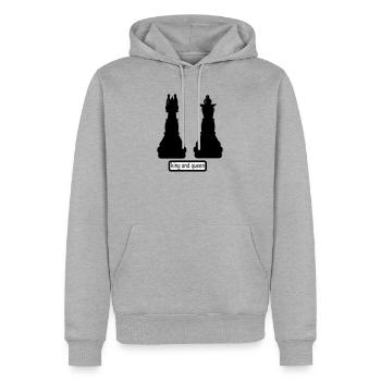 king_and_queen - Männer Premium Bio Hoodie - Grau meliert - Vorne - Thijin (182cm)