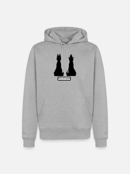 king_and_queen - Männer Premium Bio Hoodie - Grau meliert