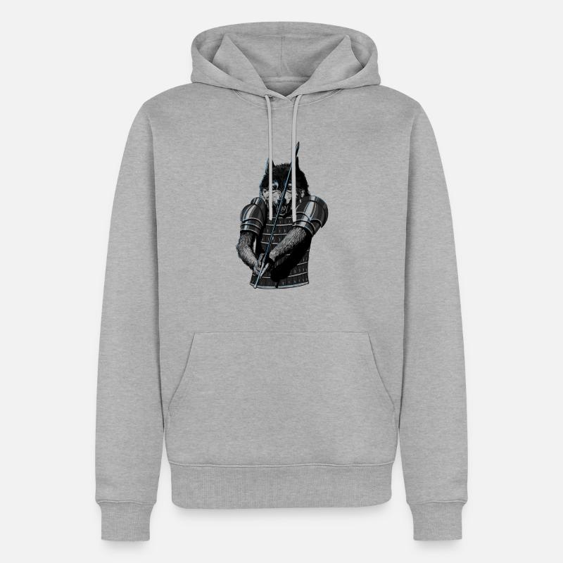 Wolf Duell - Männer Premium Bio Hoodie - Grau meliert