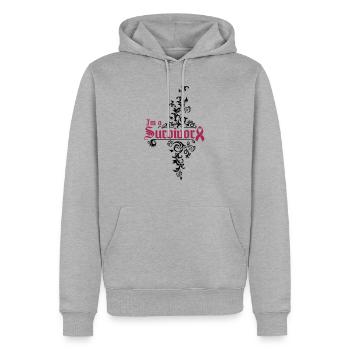 I'm a cancer survivor - Männer Premium Bio Hoodie - Grau meliert - Vorne - Thijin (182cm)