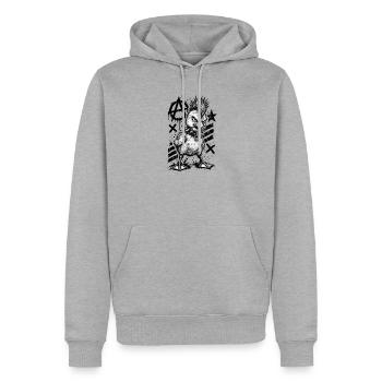 Punk Rock Duck Mohawk Anarchy Bird - Männer Premium Bio Hoodie - Grau meliert - Vorne - Thijin (182cm)