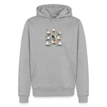 SchafBerufe Muster Humorvolle Wolle - Männer Premium Bio Hoodie - Grau meliert - Vorne - Thijin (182cm)