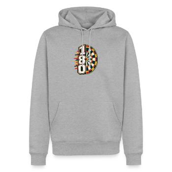 180 Dartboard Kraftgrafik - Männer Premium Bio Hoodie - Grau meliert - Vorne - Thijin (182cm)