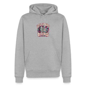 Dart Neon Showdown - Männer Premium Bio Hoodie - Grau meliert - Vorne - Thijin (182cm)