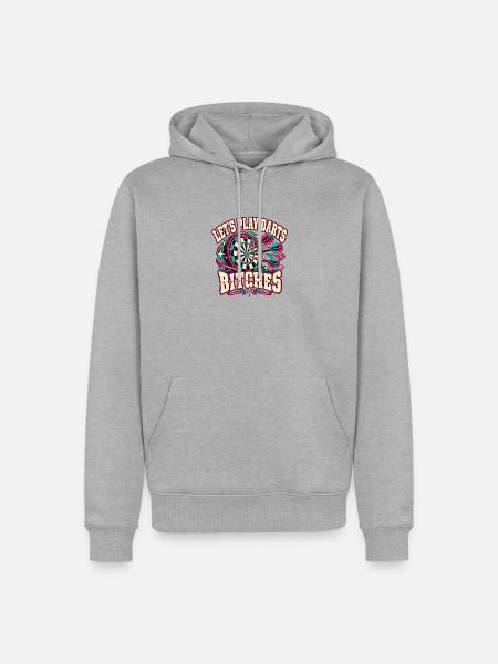 Dart Neon Showdown - Männer Premium Bio Hoodie - Grau meliert