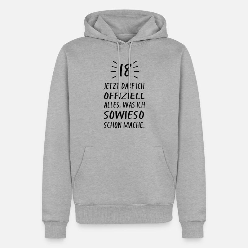 18 Geburtstag - Männer Premium Bio Hoodie - Grau meliert