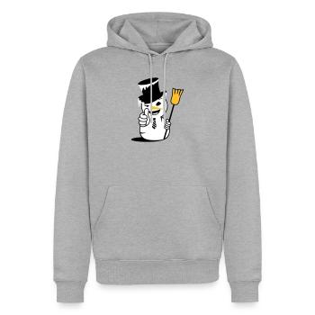 Un bonhomme de neige cool avec le pouce vers le haut - Sweat à capuche Premium bio Homme - gris chiné - Devant - Thijin (182cm)